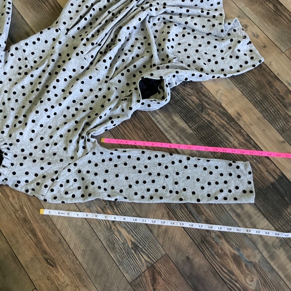 NWT Isabel & Nina Gray & Black Polka Dot Knit Dress Long Sleeve Large - Picture 9 of 10